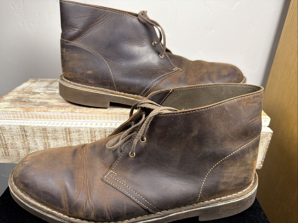 Bruno Marc Men’s Leather Chukka Boots Brown Size 13